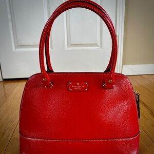 Bright Red Large Rachelle Wellesley Satchel Bag